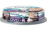 Philips DVD-R Rohlinge (4.7 GB Data/ 120 Minuten Video, 16x High Speed Aufnahme, 25er Spindel, inkjet printable)