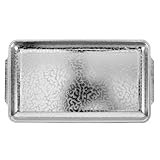 TOPPERFUN BBQ verdickte Grillpfanne Komale Techniker Bratpfanne Edelstahlplatten Metallschalen für Lebensmittel Fischgrill Grillpfanne aus Gusseisen Rostfreier Stahl Silver