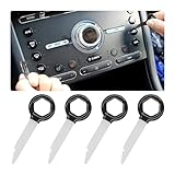 JNNJ 4 Stück Autoradio Demontageschlüssel, Autoradio Demontageschlüssel Mit Gummihülse, Edelstahlstifte Radio Adapter Demontage Für Audio Cd Player Radio(Schwarz)