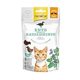 GimCat Crunchy Snacks Ente mit Katzenminze - Knuspriges und proteinreiches Katzenleckerli - 1 Beutel (1 x 50 g)