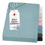Carpe Sonno Warmes Biber Spannbettlaken 140x200cm Jade [Made in Germany] 15 bis 25cm Steghöhe - mit Gummizug | Flanell Bettlaken | Winter Spannbetttücher flauschig | Biber Bettlaken Dicker Stoff