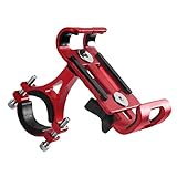 PAPAPI Fahrrad Handy Halter Mobile Unterstützung für Mountainbike Fahrrad Lenker und Vorbau Handy Halter Verstellbar, Rot