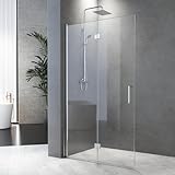 Walk in Dusche Duschwand 120x195 cm Falttür Dusche Duschtrennwand 6mm ESG-Sicherheitsglas Nano Beschichtung