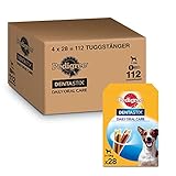 Pedigree DentaStix Daily Oral Care Zahnpflegesnack für kleine Hunde – Hundeleckerli mit Huhn- & Rindgeschmack für jeden Tag – 112 Sticks (4 x 28 Stück)