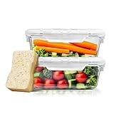 Mndalt 2er Set Meal Prep Boxen 1040ml – Vorratsbehälter mit Deckel, luftdicht, mikrowellengeeignet und spülmaschinenfest, BPA-frei | Frischhaltedosen als Glasbehälter