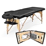 Eccellensedie Massageliege klappbar Kosmetikliege Massagetisch: 2-Zonen Holz Massageliegen Für Physiotherapie & Tattoo