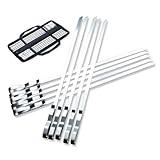 VICASKY 10Stücke Grillspieße Flache Grillspieße Set Für Bbq Und Grillen Robuste Und Langlebige Grillutensilien Für Fleisch Gemüse