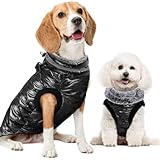 SlowTon Warmer Hundewintermantel,Hundejacke Hundemantel Wasserdicht Fleece gefüttert Warme Winterjacke Hunde Bekleidung für Kleine mittelgroße Hunde