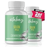 Vitabay Selen hochdosiert 200mcg VEGAN - 240 Selen 200µg Tabletten (2er Set) - Selen Komplex Vegan - Selen Kapseln hochdosiert Selenium Selenit - Laborgeprüft & Hergestellt aus hochwertigen Rohstoffen