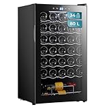 Cecotec Vinoteca 34 Flaschen Bolero Grandsommelier 34030 Black Compressor, 80 l, Kompressorkühlung, Temperatur einstellbar von 5 bis 18 °C, Touch-Steuerung, Display, LED innen.