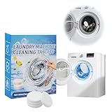 24 Tabs Waschmaschinenreiniger, Starke Reinigungstabletten für Waschmaschine, Entfernt Kalk, Schmutz & Gerüche, Maschinenreiniger & Entkalker Für Frontlader & Toplader, Waschmaschine Tabletten