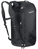 Mouteenoo Reise-Duffel-Rucksack mit Schuhfach Wasserabweisende Sport-Duffle-Sporttasche mit Schultergurten für Männer und Frauen (Black, 45L)