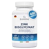 Bandini® Zink-Bisglycinat 400 Tabletten (13 Monatsvorrat), Hochdosiertes Veganes Ergänzungsmittel, Reines Zink für Haut, Haare, Augenlicht und Immunsystem, Hoch Absorbiert, Alternative zu Kapseln