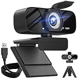 Gohero 1080P HD Webcam mit Mikrofon, Privatsphäre-Abdeckung, Weitwinkel, USB-C Adapter, Automatische Lichtkorrektur für PC, Laptop, Desktop, Mac