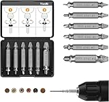 Schraubenausdreher Set 6 Stück, Hergestellt aus HSS 4341, Beschädigte Schraube Entferner Extraktor Set, Schrauben Ausdrehwerkzeug, Zum Entfernen beschädigter Schrauben