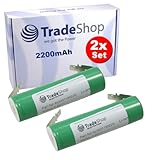 2X Trade-Shop Li-Ion Akku 3,6V / 2200mAh kompatibel mit Kärcher Fenstersauger WV50 Plus WV2 Plus/Premium WV70, IKRA GBS7050Li GS7050Li