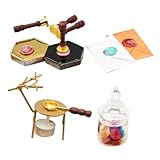 BESTonZON 1 Set Mini Siegel Feuerfarbe Mini Modell Mini Modell Mini Zubehör Mini Versorgung Mini Dekoration Miniatur Sachen Desktop Mini Dekor Puppenhaus DIY