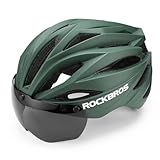 ROCKBROS Fahrradhelm Erwachsene mit Visier Magnetische Abnehmbarer, MTB Helm Atmungsaktiv Radhelm Rennradhelm Einstellbare für Damen und Herren, 58-62cm