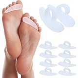 4 Paar Hammerzehenkissen, Hammerzehenpolster Korrektoren, Korrektur und Glätteisen, Silikonzehe Gewellt Korrektor,Hammerzehen-Gel-Pads, für Frauen und Männer