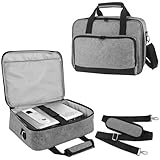 ZKOO Projektor-Tragetasche, kompatibel mit den meisten Projektoren, inklusive Aufbewahrungstaschen und verstellbaren Schultergurten, Reiseprojektortasche, 35,6 x 27,9 x 10,2 cm (grau)