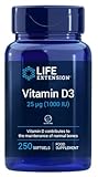 Life Extension - Vitamin D3, 1.000 IE | Hochdosierte Unterstützung für gesunde Knochen, Immunsystem und allgemeines Wohlbefinden - 250 Softgels