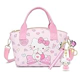 MäDchen Handtasche, Handtasche FüR Kinder Mit Verstellbarer Gurt, Katze Cartoon Crossbody Handbag Mit Kitty SchlüSselanhäNger, Kinderhandtasche, Kinder GeldböRse Zum Geeignet FüR MäDchen