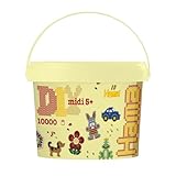 Hama Perlen 180-67 Bügelperlen im Eimer Nr. 180 mit ca. 10.000 bunten Midi Bastelperlen mit Durchmesser 5 mm in Volltonfarben Mix, Mehrfarbig, kreativer Bastelspaß für Groß und Klein