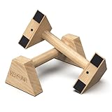 HSYFUNA Liegestützgriffe Holz, Parallettes, Rutschfeste Griffe Liegestütze, Push Up Stand Bars, Liegestützgriffe für Muskeltraining und Krafttraining, Handstand Griffe für Indoor & Outdoor