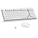 LeadsaiL FA98 Mechanische Tastatur und Maus set Kabellos, QWERTZ Layout Funktastatur mit Maus, Low-Profile Rotem Schalter, 98 Tasten Kompakte Keyboard,1600 DPI Mouse für Windows MacOS PC Laptop-Silber