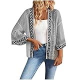 Strickpullover Damen Chiffon Damenpullover Langarm Zum Drüberziehen Cardigan ohne Elasthan-Anteil Freizeit Pullover & Strickjacken für Damen Casual Jacke mit Schirmärmel