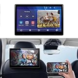 Tragbarer Auto-TV-Kopfstützen-Monitor-Player für den Rücksitz mit Bluetooth, 10,1-Zoll-IPS-Touchscreen-Videoplayer, unterstützt Carplay und Android Auto, Mirror Link + 64 GB TF-Karte