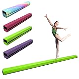 HomeSun Schwebebalken 240cm Faltbar Balance Beam Gymnastik Balance-Balken Gymnastikbalken Übung Fitness Training Turnen für Zuhause (Grün, 240cm)