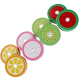 HAKIDZEL 8 Stück Teiliges Mason Jar Deckel aus Weißblech mit Fruchtmotiven Auslaufsichere Trinkdeckel mit Strohloch Wiederverwendbar und Passend für Standard einmachgläser Vintage design