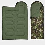 Besttoolifes Camouflage-Schlafsack, wasserdicht, für alle Jahreszeiten, Outdoor, Camping, Ausrüstung für Erwachsene und Kinder, 170T Polyester, warmes Winterumschlag-Muster, Dschungel-Tarnmuster, 095