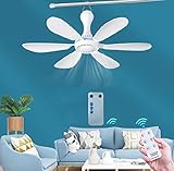 TangDao Mini Mobiler Deckenventilator,4-stufige Windeinstellung USB-betrieben Ventilator Ø42 CM 5W mit Fernbedienung