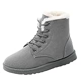 Schnürstiefeletten Damen Gefüttert Winterstiefel Winterboots Schnürstiefel Damenstiefel Rutschfest Schnürboots Winterschuhe Wanderschuhe Sneaker Sportschuhe Stiefeletten Winter Arbeitsstiefel