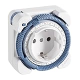 Theben 0260030 Timer 26 - analoge Zeitschaltuhr, Steckdosen Schaltuhr, Zeitprogrammstecker, weiß, bis zu 400 W LED Schaltleistung