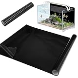 RANJIMA Aquarium Poster, Schwarz Vinyl Hintergrund aus PVC Statisch Haftender Aquarium Hintergrund Generisch Aquarium Rückwandfolie Selbstklebende Foliefür Aquarium Rückwand Terrarium 200 * 40cm