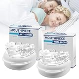 XPJBKC 2 Stück Schnarchschiene, Einstellbare Schnarchstopper, Anti Schnarch Schiene, Anti Snore Antischnarchschiene, Zahnschiene Knirschen,Anti Snoring Stopper Knirscherschiene für Nacht Männer Frauen