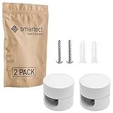 smartect Aluminium Wand- und Deckenpins für Textilkabel [2 Stück, Weiß] Deckenbefestigung mit Schrauben und Dübeln, Affenschaukel Aufputz-Kabelhalter für eigenes DIY Projekt