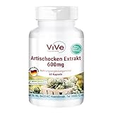 Artischocken-Extrakt 600mg - 60 Kapseln - standardisierter Extrakte mit 2,5% Cynarin - hochdosiert und vegan | Qualität aus Deutschland von ViVe Supplements