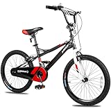 WEIZE Kinderfahrrad, 16 18 20 Zoll Kinderfahrrad für Jungen Mädchen Alter 4-12 Jahre alt, Fahrerhöhe 96-152 cm, Rücktrittbremse, Schwarz