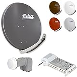 Fuba DAA 850 HD Sat Anlage - 8 Teilnehmer Komplettset Mit 85cm Alu Satellitenschüssel, DEK 407 Quattro LNB und FMT 508 Multischalter