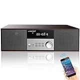 LONPOO Kompaktanlagen Micro HiFi-System, 40W RMS CD-Stereoanlage Musikanlage mit CD-Player, UKW Radio, Bluetooth, AUX-IN, Kopfhörer Ausgang, DSP-Tech, Klänge löschen& Satter Bass Ton