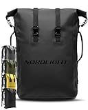 Nordlight Dry Bag 35l - (Schwarz) Roll Top Rucksack mit gepolstertem Tragegurt, wasserdichte Tasche für Wassersport, Fahrrad, Kurierrucksack, Trekking, Angeln