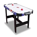 Carromco Airhockeytisch CROSSCHECK-XT | Air hockey Spieltisch mit belüftetem Spielfeld, Hochglanzspielfeld, inklusive Pusher und Pucks, 79 x 122 x 61 cm, Braun