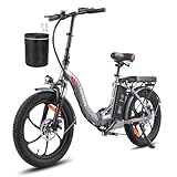 Fafrees Elektrofahrrad E-Bike Klapprad 20 Zoll, F20 Pro City ebike 36V 18AH Akku, Reichweite bis zu 70-150km, 250W Fatbike Shimano 7S, pedelec 25km/h, e Fahrrad Herren Damen (Grau)