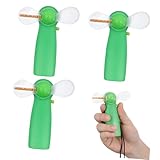 TOYANDONA 4 Stück Mini LED Tischventilator Bunt Leuchtender Geräuscharmer Handventilator mit Weichen Pvc flügeln Leicht ohne Batterie für Büro und Zuhause Zufällige Farben Zufällige Farbe