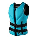 Neopren Schwimmweste für Erwachsene Verstellbare Schwimmhilfe mit YKK-Reißverschluss für Schwimmen Surfen Kajak und Wassersport(Blue,S)