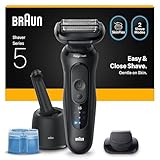 Braun Series 5 Elektrorasierer Herren, Nass- und Trockenrasierer, Turbo- und Standard-Modus, Rasierapparat mit SmartCare Reinigungsstation, Präzisionstrimmer, Wasserdicht, 52-N7200cc, Schwarz